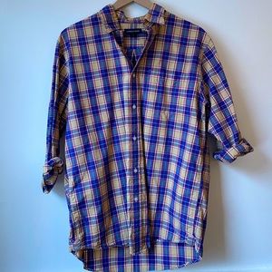 Lands’ End Men’s Plaid Dress Shirt